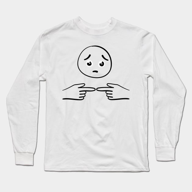 Shy Fingers and a Shy Face Long Sleeve T-Shirt by YourGoods